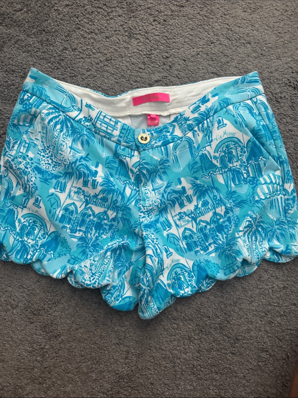Lilly Pulitzer Accented Blue Tropical Print Shorts
